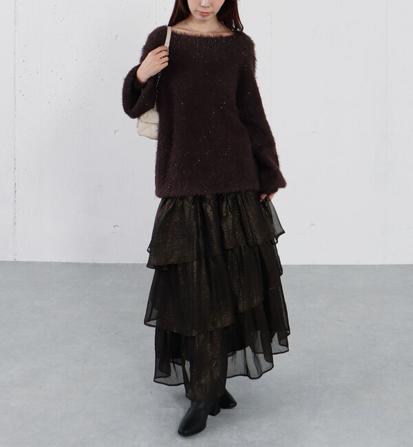 archives「スパンコールフェザーオフショルミドルニットプルオーバー」|ニット・セーター|