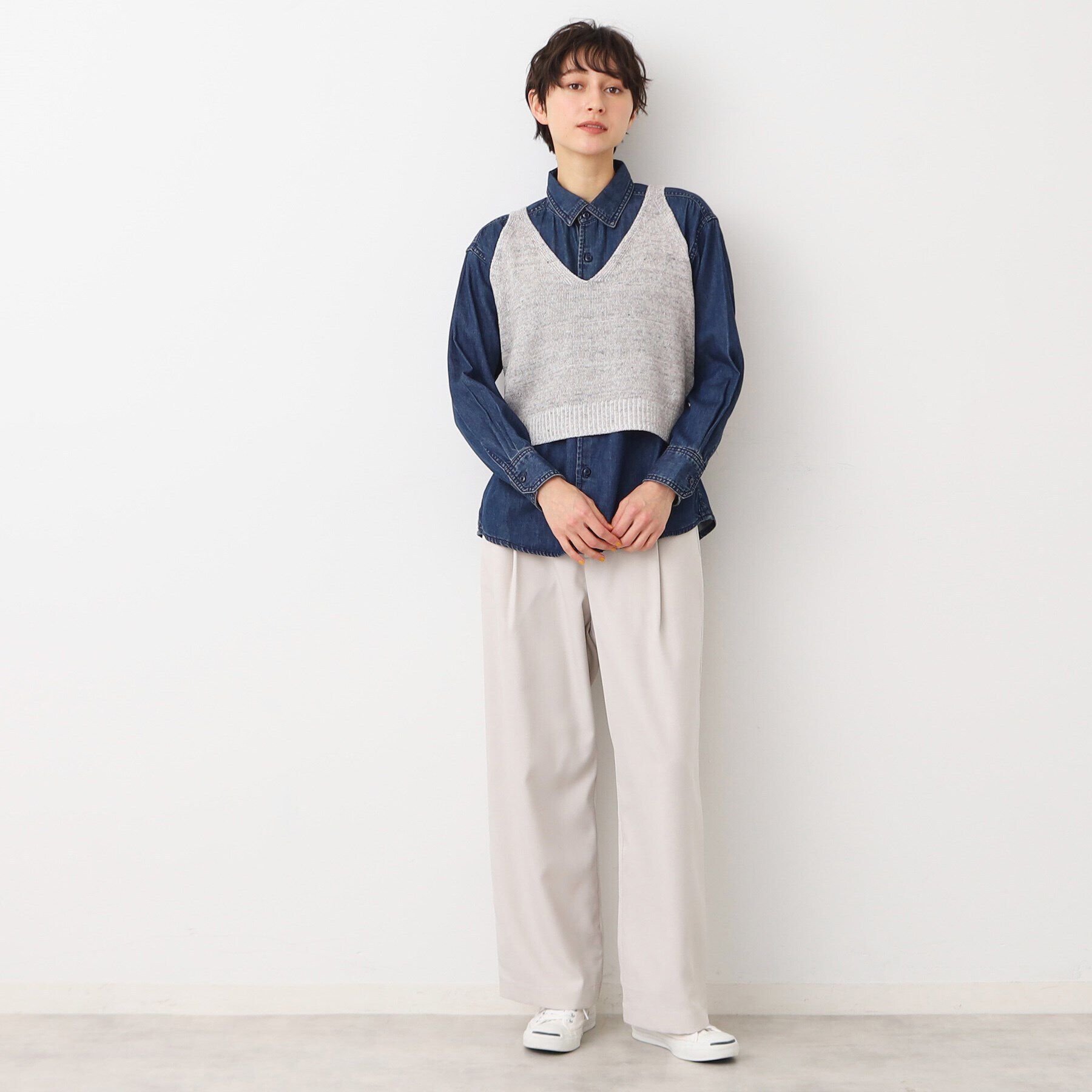 Dessin「【洗える】リネンニットキャミソール」|ベスト・ジレ|