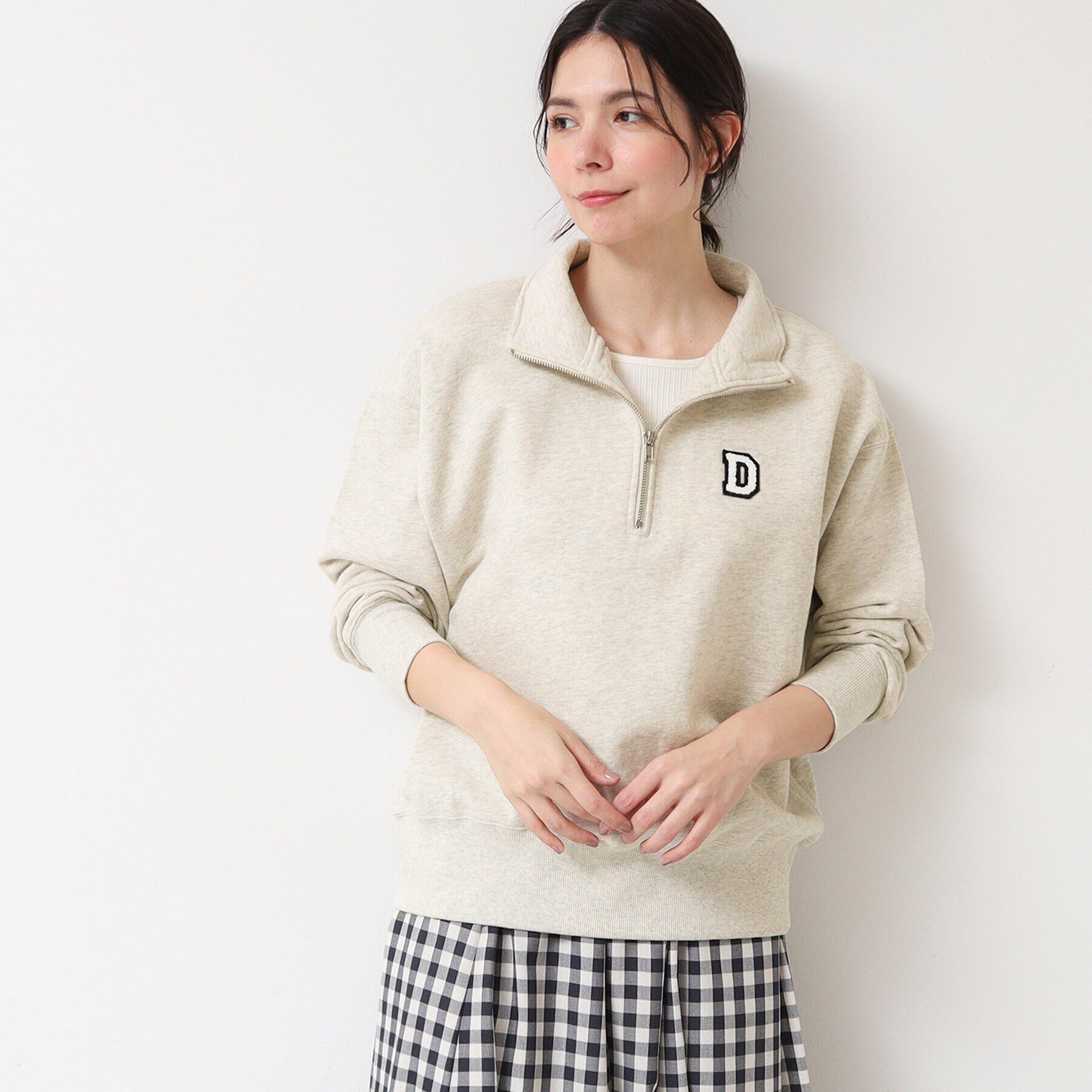 Dessin「【ユニセックス】ハーフジップスウェット」|パーカー|グレージュ(050)