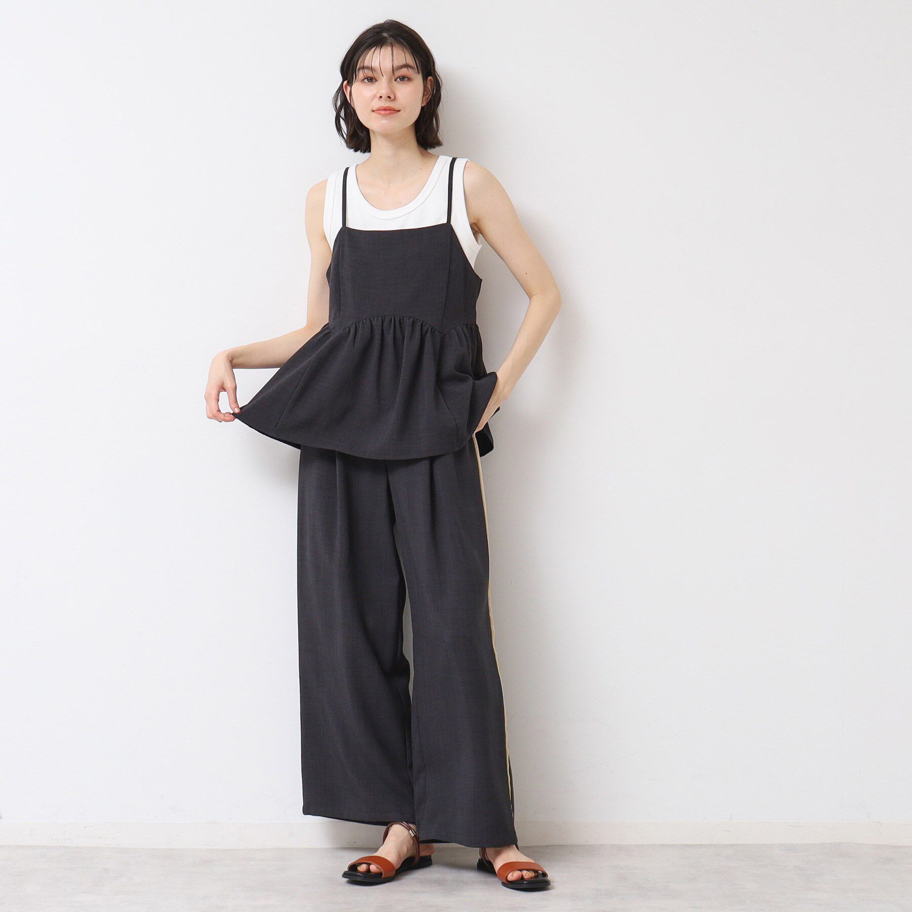 Dessin「【セットアップ可能・洗える】タック入りワイドパンツ（S～L）」|その他|