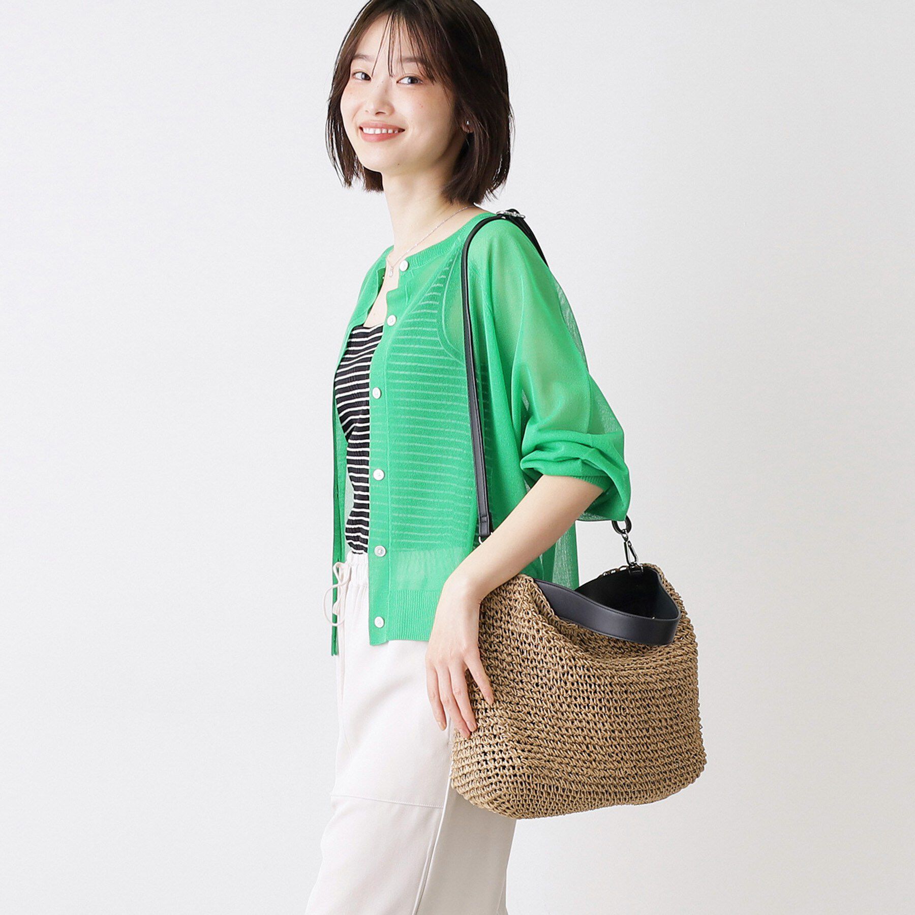 Dessin「2WAY ペーパーメッシュ ショルダートート」|トートバッグ|