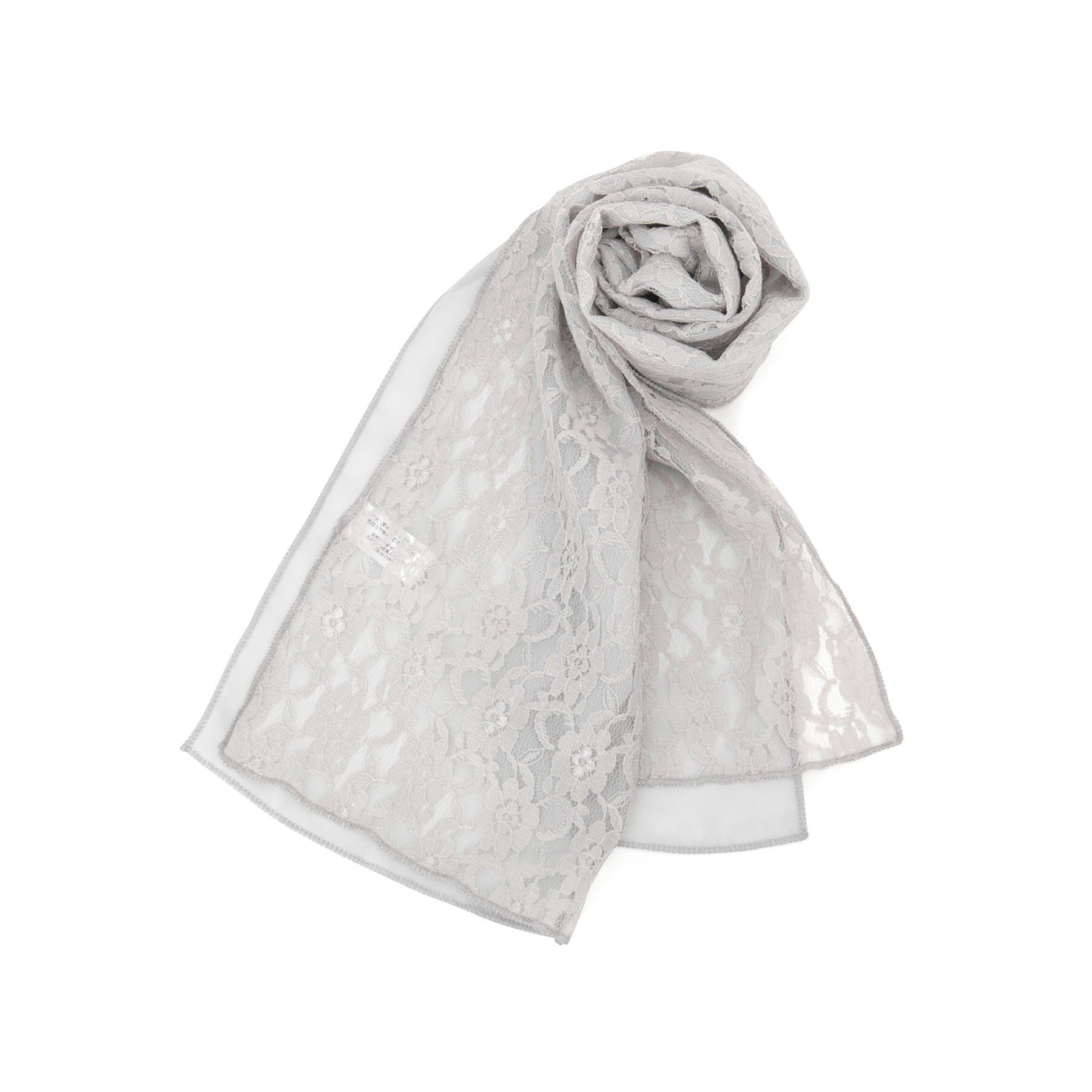 ITS&rsquo;DEMO「【手洗い可】レースシフォンストール」|ストール|グレー(012)