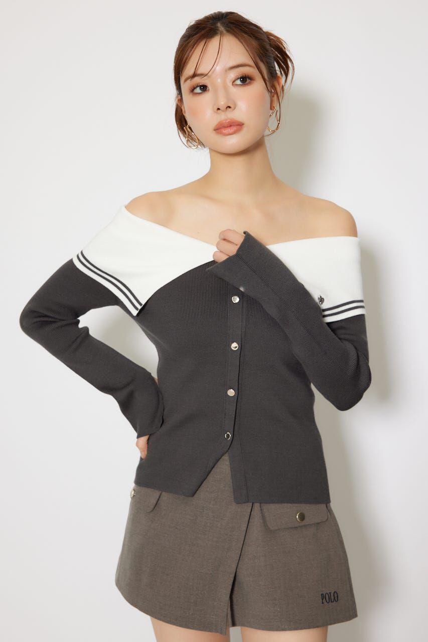 rienda「バイカラーニットトップス」|ニット・セーター|