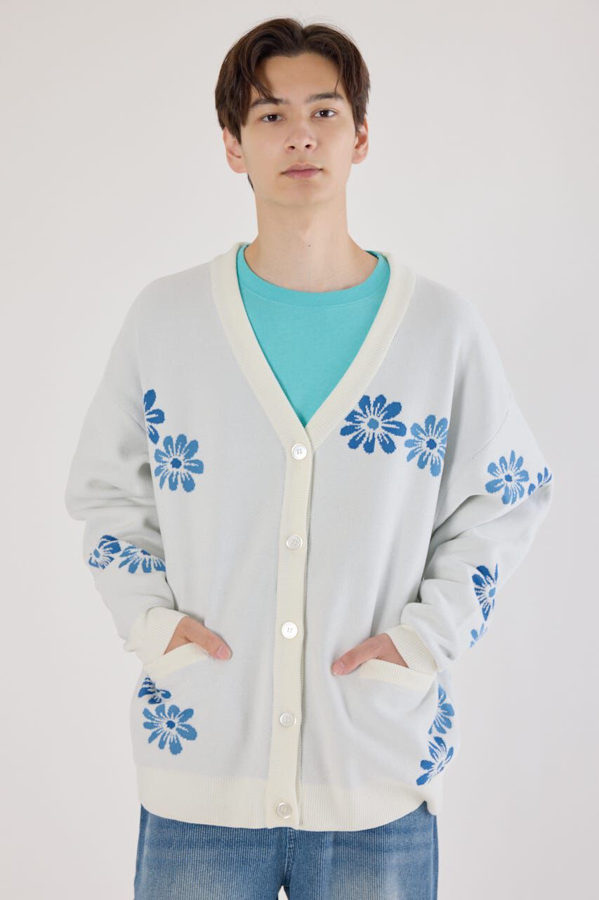 RODEO CROWNS「フォーリングフラワーニットカーディガン」|カーディガン|O/WHT1