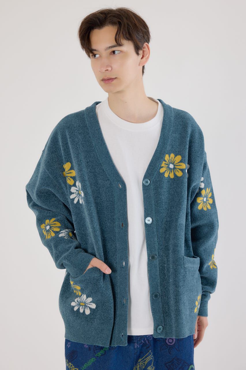 RODEO CROWNS「フォーリングフラワーニットカーディガン」|カーディガン|D/BLU3