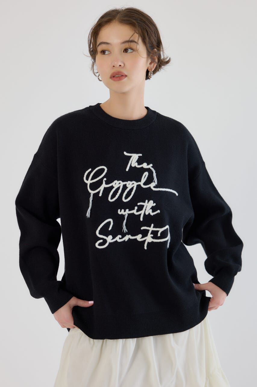 RODEO CROWNS「Frayed Lettering ニットトップス」|ニット・セーター|