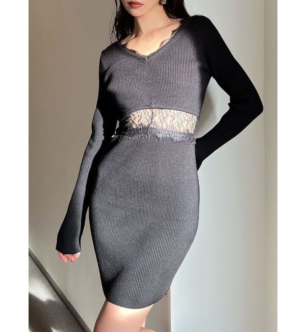 RESEXXY「ウエストレースミニワンピース」|ワンピース|ブラック