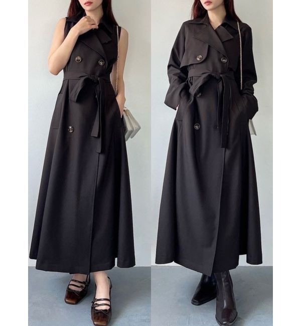 RESEXXY「2WAY セパレートフレアトレンチコート」|トレンチコート|ブラウン