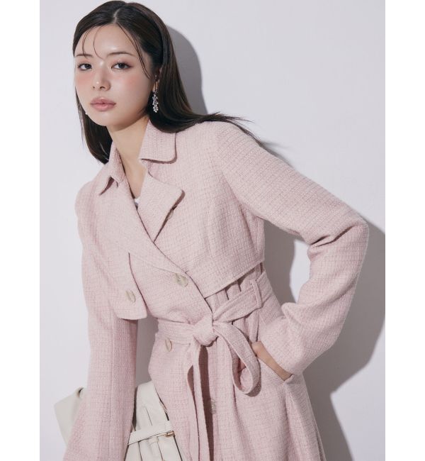 RESEXXY「2WAYツイードレイヤードコート」|トレンチコート|