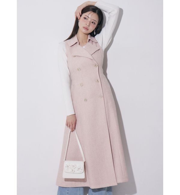 RESEXXY「2WAYツイードレイヤードコート」|トレンチコート|