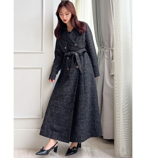 RESEXXY「2WAYツイードレイヤードコート」|トレンチコート|