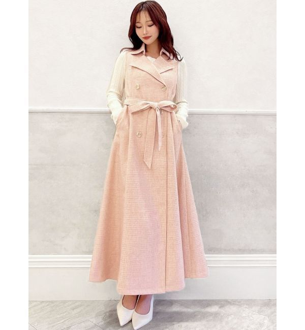 RESEXXY「2WAYツイードレイヤードコート」|トレンチコート|