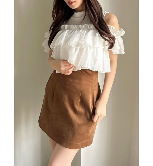 dazzlin「【再生産】2WAYスリーブコンパクトフリルトップス」|Tシャツ・カットソー|