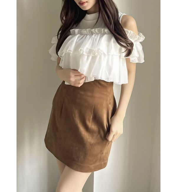 dazzlin「【再生産】2WAYスリーブコンパクトフリルトップス」|Tシャツ・カットソー|