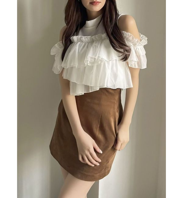 dazzlin「【再生産】2WAYスリーブコンパクトフリルトップス」|Tシャツ・カットソー|