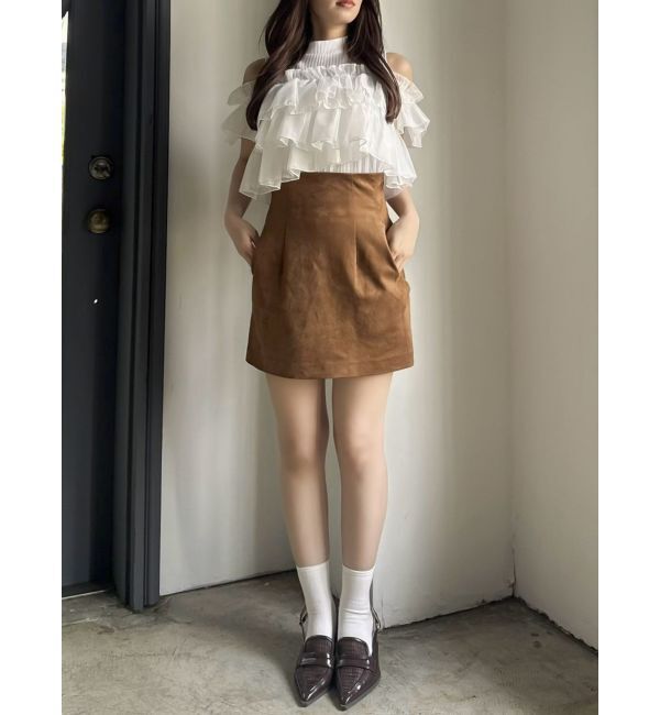 dazzlin「【再生産】2WAYスリーブコンパクトフリルトップス」|Tシャツ・カットソー|