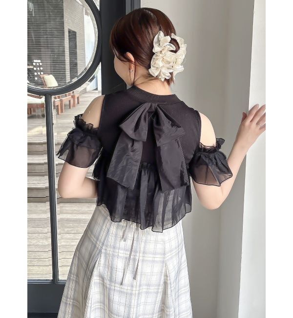 dazzlin「【再生産】2WAYスリーブコンパクトフリルトップス」|Tシャツ・カットソー|