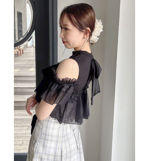 dazzlin「【再生産】2WAYスリーブコンパクトフリルトップス」|Tシャツ・カットソー|