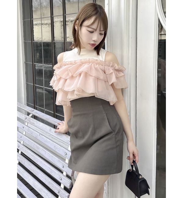 dazzlin「【再生産】2WAYスリーブコンパクトフリルトップス」|Tシャツ・カットソー|