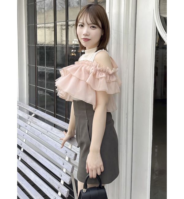 dazzlin「【再生産】2WAYスリーブコンパクトフリルトップス」|Tシャツ・カットソー|