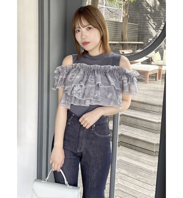 dazzlin「【再生産】2WAYスリーブコンパクトフリルトップス」|Tシャツ・カットソー|