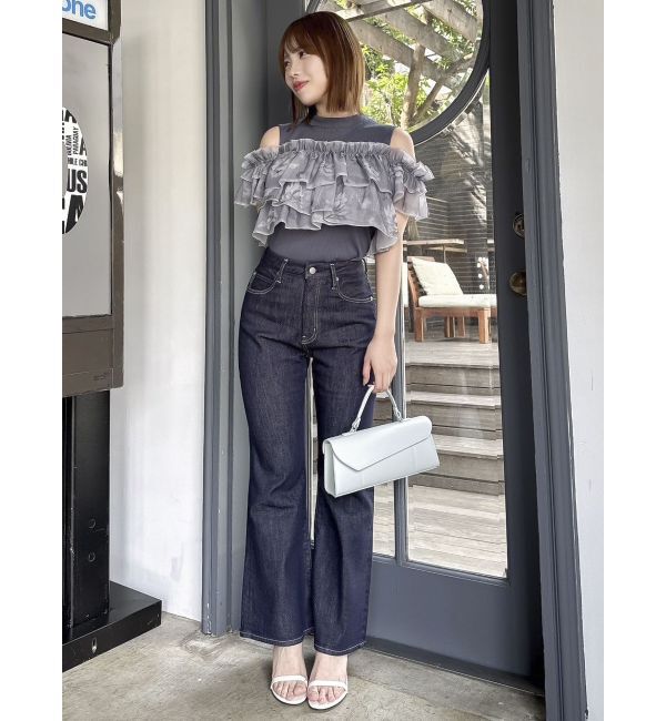 dazzlin「【再生産】2WAYスリーブコンパクトフリルトップス」|Tシャツ・カットソー|