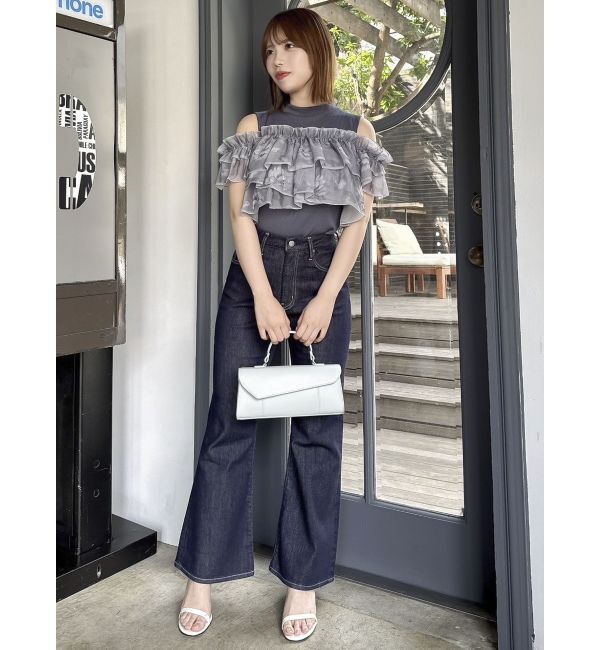 dazzlin「【再生産】2WAYスリーブコンパクトフリルトップス」|Tシャツ・カットソー|