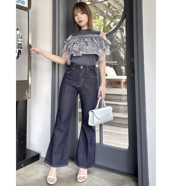 dazzlin「【再生産】2WAYスリーブコンパクトフリルトップス」|Tシャツ・カットソー|