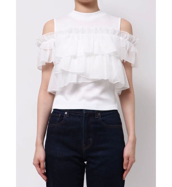 dazzlin「【再生産】2WAYスリーブコンパクトフリルトップス」|Tシャツ・カットソー|