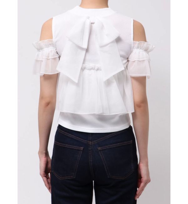 dazzlin「【再生産】2WAYスリーブコンパクトフリルトップス」|Tシャツ・カットソー|