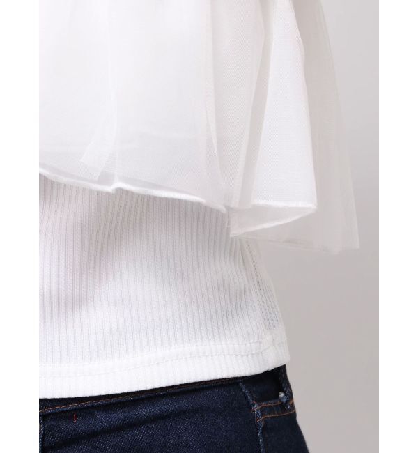 dazzlin「【再生産】2WAYスリーブコンパクトフリルトップス」|Tシャツ・カットソー|