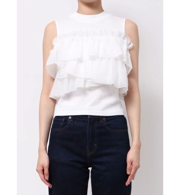 dazzlin「【再生産】2WAYスリーブコンパクトフリルトップス」|Tシャツ・カットソー|