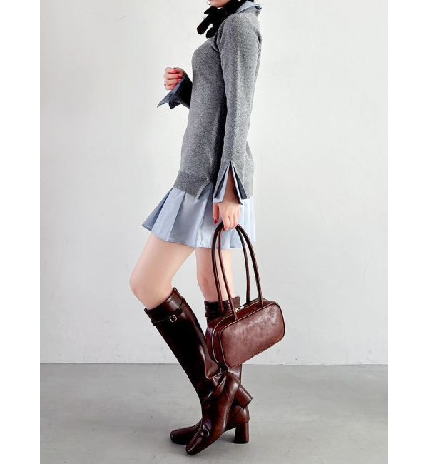 dazzlin「【POLO BCSコラボ】シャツレイヤードニットミニワンピース ※BEIGE WEB限定カラー」|ワンピース|