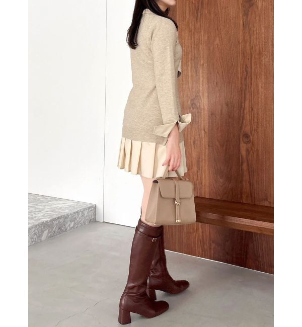 dazzlin「【POLO BCSコラボ】シャツレイヤードニットミニワンピース ※BEIGE WEB限定カラー」|ワンピース|