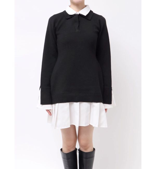 dazzlin「【POLO BCSコラボ】シャツレイヤードニットミニワンピース ※BEIGE WEB限定カラー」|ワンピース|