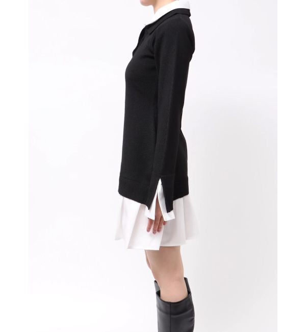 dazzlin「【POLO BCSコラボ】シャツレイヤードニットミニワンピース ※BEIGE WEB限定カラー」|ワンピース|