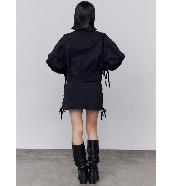 EMODA「バックレースアップショートブルゾン」|ブルゾン・スタジャン|