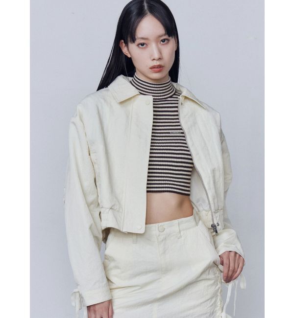 EMODA「バックレースアップショートブルゾン」|ブルゾン・スタジャン|