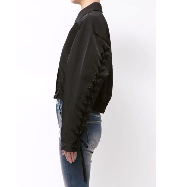 EMODA「バックレースアップショートブルゾン」|ブルゾン・スタジャン|