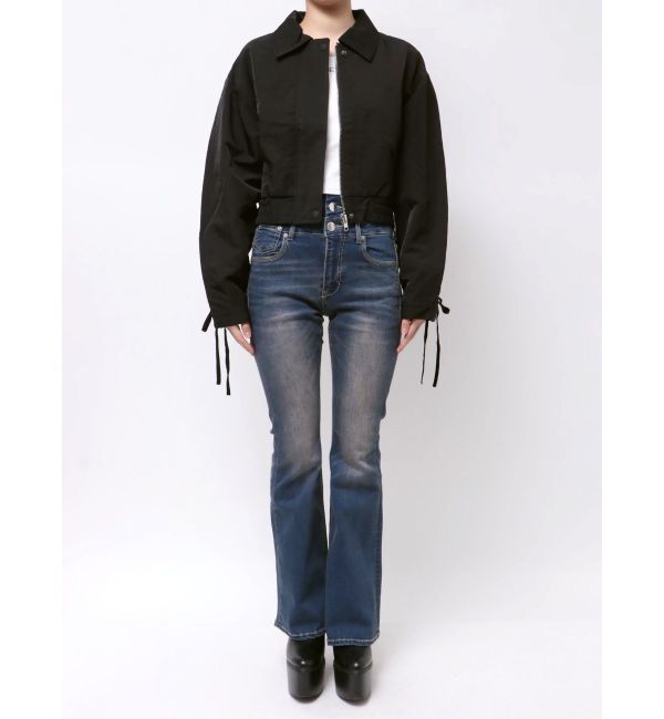 EMODA「バックレースアップショートブルゾン」|ブルゾン・スタジャン|