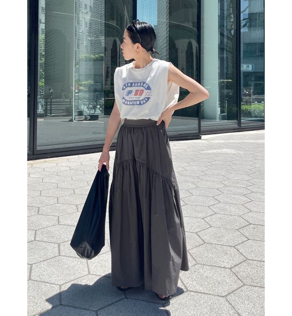 Ungrid「ギャザーデザインスカート」|スカート|チャコールグレー