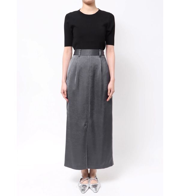 LAGUNAMOON「ワッシャーサテンスリットスカート」|スカート|