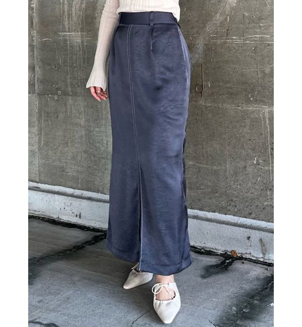 LAGUNAMOON「ワッシャーサテンスリットスカート」|スカート|