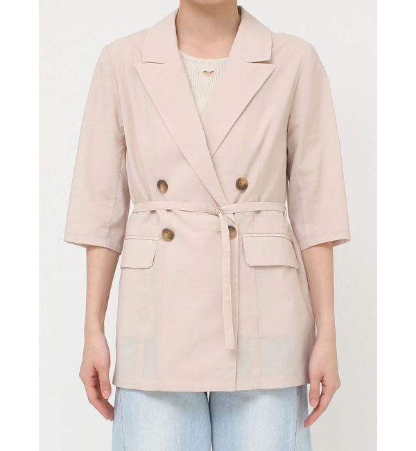 LAGUNAMOON「ベルトセットハーフスリーブジャケット」|テーラードジャケット|