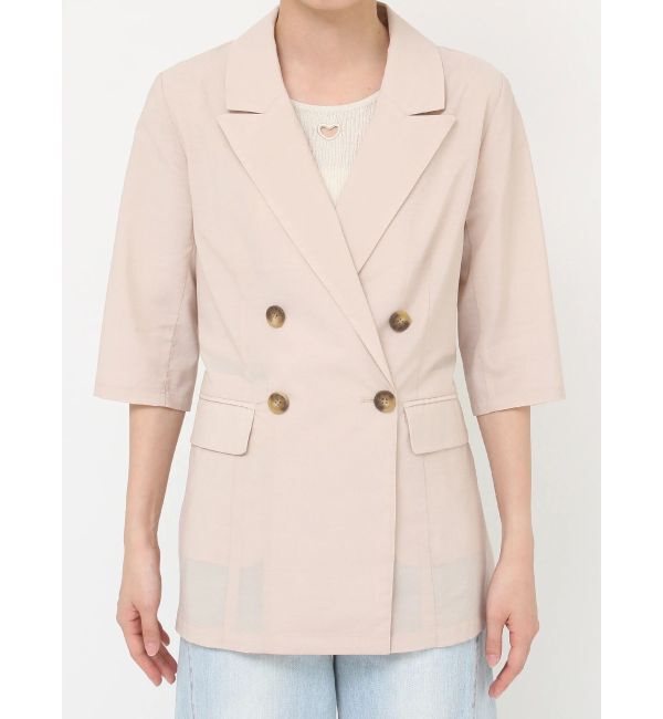 LAGUNAMOON「ベルトセットハーフスリーブジャケット」|テーラードジャケット|