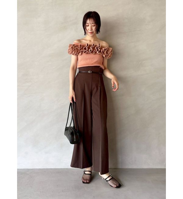 LAGUNAMOON「デコラフリルオフショルニットプルオーバー」|ニット・セーター|