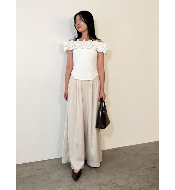 LAGUNAMOON「デコラフリルオフショルニットプルオーバー」|ニット・セーター|