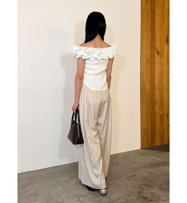 LAGUNAMOON「デコラフリルオフショルニットプルオーバー」|ニット・セーター|