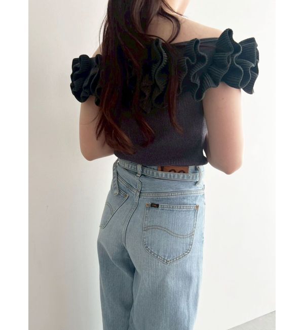 LAGUNAMOON「デコラフリルオフショルニットプルオーバー」|ニット・セーター|