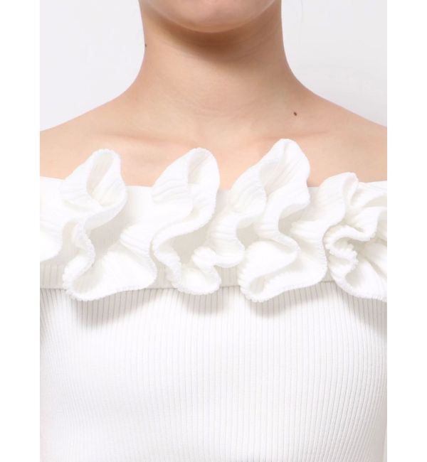 LAGUNAMOON「デコラフリルオフショルニットプルオーバー」|ニット・セーター|